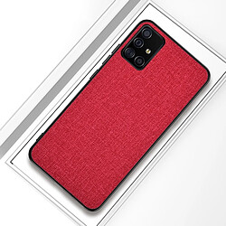 Wewoo Coque Pour Galaxy A51 Housse de protection en tissu antichoc rouge