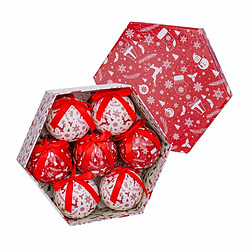 BigBuy Christmas Boules de Noël Blanc Rouge Papier Polyfoam Bonhomme de Neige 7,5 x 7,5 x 7,5 cm (7 Unités)