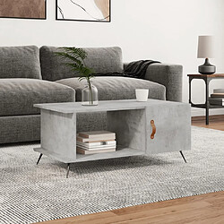 Maison Chic Table basse,Table Console Table d'appoint, Table pour salon gris béton 90x50x40 cm bois d'ingénierie -MN65025