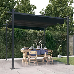 Maison Chic Tonnelle | Pergola de jardin avec toit rétractable 3x3 m Anthracite -GKD38549