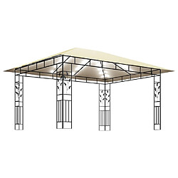 Acheter Maison Chic Tonnelle | Pergola avec moustiquaire et lumières LED 4x3x2,73 m Crème -GKD66846