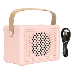 ComfortXL Enceinte bluetooth rétro hifi, basse puissante, faible consommation d'énergie, transmission rapide, enceinte vintage sans fil rose