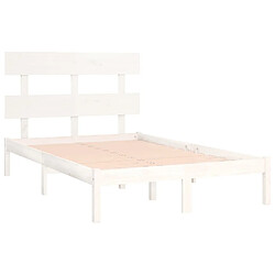 Acheter Maison Chic Lit adulte - Lit simple Cadre de lit,Structure du lit Contemporain Blanc Bois massif 160x200 cm -MN23432