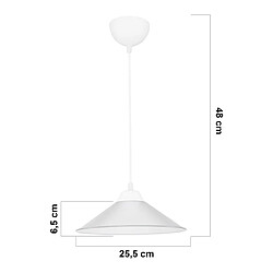 Helloshop26 Lustre lampe lumière suspendu suspension en plastique hauteur 48 cm E27 blanc / transparent 03_0007498