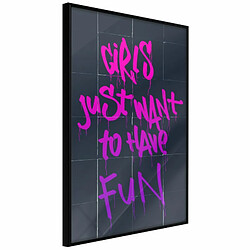 Paris Prix Affiche Murale Encadrée What Girls Want 20 x 30 cm Noir