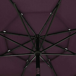 Maison Chic Parasol Jardin | Parasol à 3 niveaux avec mat en aluminium Bordeaux 3,5 m - GKD15004 pas cher