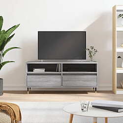 Maison Chic Meuble TV scandinave gris - Banc TV pour salon Sonoma 100x34,5x44,5 cm bois d'ingénierie -MN96870