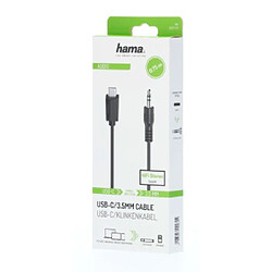 HAMA Câble audio, fiche USB-C - jack mâle stéréo 3,5 mm, stéréo, 0,75 m