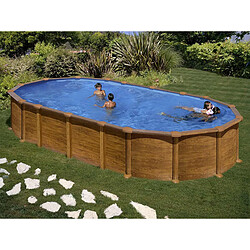 Piscine acier aspect bois Amazonia ovale 7,44 x 3,99 x 1,32 m - Gré