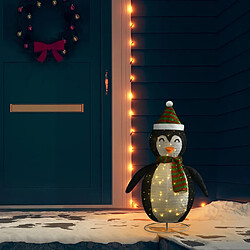 vidaXL Décoration de Noël pingouin à LED Tissu de luxe 90 cm