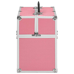 Avis vidaXL Mallette à maquillage 37x24x35 cm Rose Aluminium