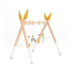 Portique d'Éveil pour Bébés Montessori Robincool Hanger 60x44x57 cm en Bois Écologique avec Pieds Antidérapants