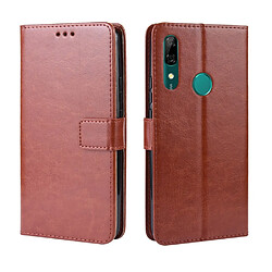 Wewoo Housse Coque Étui en cuir à rabat horizontal rétro Crazy Horse Texture pour Huawei P Smart Z / Y9 Prime 2019avec support et fentes cartes et cadre photo marron