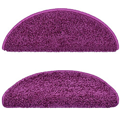 Avis vidaXL Tapis d'escalier 10 pcs 65x21x4 cm Violet