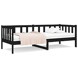 vidaXL Lit de jour sans matelas noir 80x200 cm bois de pin massif