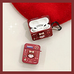 GUPBOO Airpods Coque Housse Étui Protecteur Compatible pour AirPods Pro-Vin Rouge Tridimensionnel Fille Mignonne