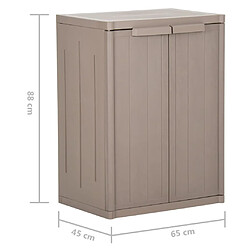 vidaXL Armoire de rangement jardin Marron 65x45x88cm PP Aspect de bois pas cher