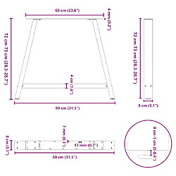 vidaXL Pieds de table basse forme de A 2 pcs anthracite 90x(72-73) cm pas cher