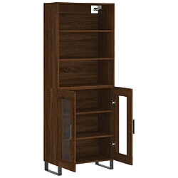 Avis vidaXL Buffet haut Chêne marron 69,5x34x180 cm Bois d'ingénierie