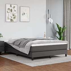 Maison Chic Lit Adulte - Lit simple Lit à sommier tapissier avec matelas moelleux - Meuble de Chambre - Gris 140x200 cm Similicuir -MN51027