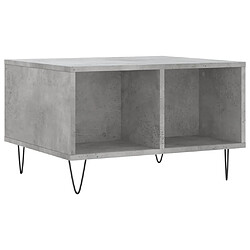 Maison Chic Table basse,Table Console Table d'appoint, Table pour salon Gris béton 60x50x36,5 cm Bois d'ingénierie -MN75259