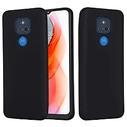 Coque en silicone Liquide de couleur unie avec sangle souple noir pour votre Motorola Moto G Play (2021)