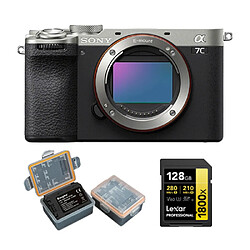 Sony Alpha A7C II Body Agent Boîtier +Lexar 128GB Professional 1800x UHS-II SDXC Memory Card + Kingma 2000mAh Battery (Sony NP-FZ100)