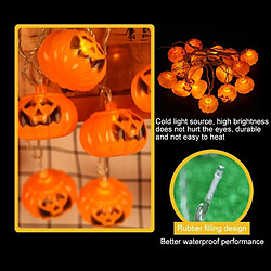 Wewoo 2,5 m citrouille Design jaune lumière Halloween série LED lumière de la chaîne, 20 LED 3 piles AA piles exploité boîte accessoires parti fête fée décoration lampe de nuit pas cher