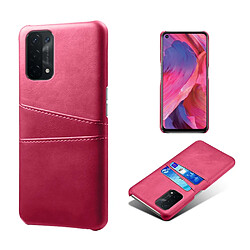 Coque en TPU + PU avec double porte-cartes rose pour votre Oppo A74 5G/A54 5G/A93 5G