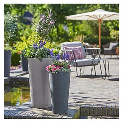 Avis SCHEURICH Pot en plastique rotomoule Coneo High 243 - 39 x 70 cm - Noir granite