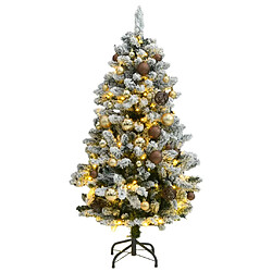 vidaXL Sapin de Noël artificiel articulé 150 LED et boules 150 cm