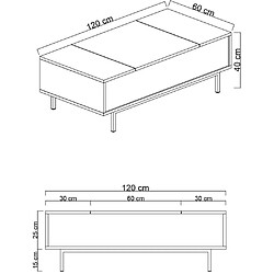 Avis Hanah Home Table basse en aggloméré blanc et noir Force pieds argentés.