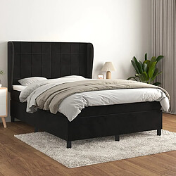 vidaXL Sommier à lattes de lit avec matelas Noir 140x190 cm Velours