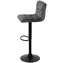 Mendler Lot de 2 tabourets de bar HWC-G87, tabouret de bar, réglable en hauteur pivotant, tissu chenille (465g/m²) MVG ~ gris foncé pas cher