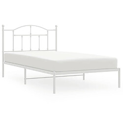 Maison Chic Lit adulte - Cadre de lit métal avec tête de lit pour chambre blanc 100x200 cm -MN80350