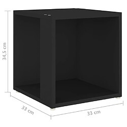 vidaXL Table d'appoint Noir 33x33x34,5 cm Aggloméré pas cher