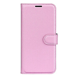 Etui en PU texture litchi, fermeture aimantée avec support rose pour Motorola Moto G200 5G