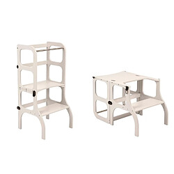 ETTE TETE Tour d'apprentissage - table Step'n'Sit gris clair fermoirs laiton