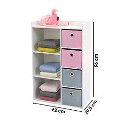 Avis Urban Living Meuble de rangement enfant 3 Niches Girl - 62 x H. 96 cm - Rose