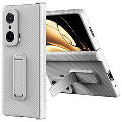 Coque en TPU + PU texture en fibre de carbone blanc pour votre Honor Magic V