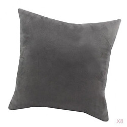 Lots 8 Housse De Coussin Pour Coussin De Canapé Euro Sham Taie D'oreiller Décorative Gris