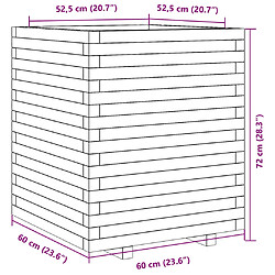 vidaXL Jardinière blanc 60x60x72 cm bois de pin massif pas cher