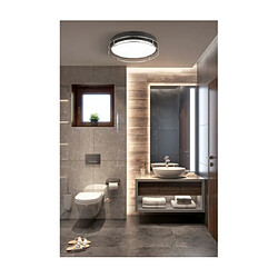 Acheter Searchlight Plafonnier Salle de bains Phoenix Acier doux,verre Noir