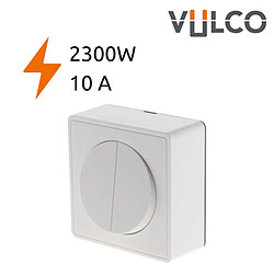 Interrupteur double complet va et vient 10A en saillie blanc - gamme Vulco - Zenitech pas cher