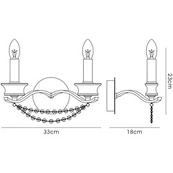 Acheter Inspired Applique 2 Lumières E14 Français Or/Cristal