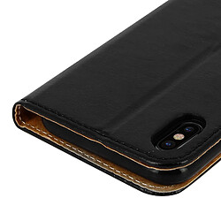 Avizar Étui iPhone X / XS Housse cuir portefeuille fonction support noir coque souple pas cher