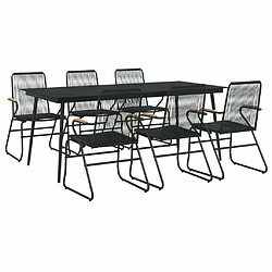 Avis Salle à dîner de jardin 7 pcs,Table et chaise à manger Noir Rotin PVC -MN85997