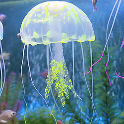 Wewoo Décoration aquarium jaune 3 PCS Articles Silicone Simulation Fluorescent Sucker Jellyfish, Taille: 10 * 23cm