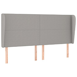 Maison Chic Tête de lit scandinave avec oreilles,meuble de chambre Gris clair 183x23x118/128 cm Tissu -MN70352