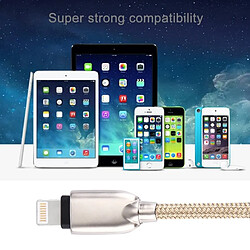 Wewoo Câble or pour iPhone X / 8 & 8 Plus / 7 & 7 Plus / 6 & 6s & 6 Plus & 6s Plus / iPad 1M Woven Style Metal Head 108 noyaux de cuivre Lightning à USB Data Sync de charge, pas cher